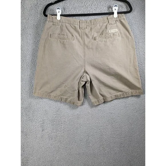 Columbia Shorts Mens Large Cotton Canvas Cargo Trail Hiking Outdoor Beige - Picture 2 of 16